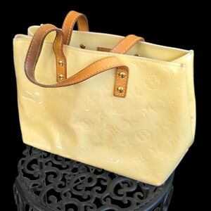 Yellow LV Embossed Patent Leather Purse